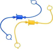 sourcing map 2Sets 1/4 Hydraulic Hose Dust Cap and Plug Kit, ISO-A Male Dust Cap & Female Plug Cover Quick Disconnects Air Coupler Cover Port Plug Fittings with Retention Ring, Blue/Yellow