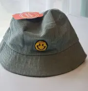 Wonder Nation Kids OSFM Corduroy Smiley Face Bucket Hat New With Tags