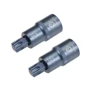 2Pcs 1/2Inch Drive x T55 Torx Bit Socket Metric 2" Length