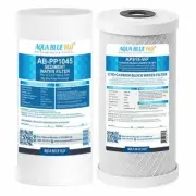 TWIN WHOLE HOUSE REPLACEMENT WATER FILTER SET POLYSPUN + CTO 10"X4.5"