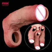 FAAK Silicone Open-ended Penis Sleeve 3 Size Sheath Hollow Enlargement For Men