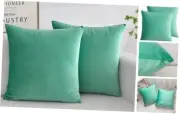 Velvet Decorative Throw Pillow Covers, Soft 24" x 24" (Pack of 2) Aqua Teal