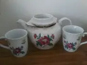 Laura Ashley Teapot and 2 Cup Set No. 1-NIB