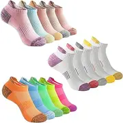 [JSTHHTT] 10 Pairs Ankle Sports Socks Women Cushioned Breathable Socks, Casual Nonslip Ankle Low Cut Athletic Socks, Trainer Running Socks Womens,Trainer Socks Womens 4-7, Womens Running Socks,