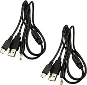 2PCS 2 in 1 USB Cable for PSP Charger and Transfer, Replacement Power Data Cord Accessories for PSP 3000 2000 1000