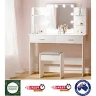 Artiss Dressing Table Makeup Beauty Hollywood Mirror Stool Set White Vanity Desk