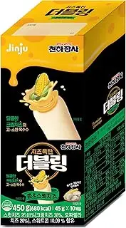 K-SEAFOOD PAVILION Chunhajangsa Fish Sausage, Halal Korean Nutritious Seafood Snack, Double Corn and Sweet Cheese Flavor (15.87oz)