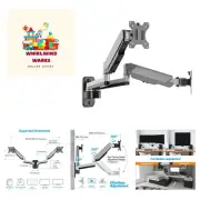 Dual Extended 13"-32" Monitor Wall Mount fits Two Flat/Curved Computer Monito...
