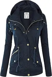 [Lock and Love] LL Womens Casual Anorak Jacket with Hoodie