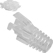 GELRHONR 100 Pcs RJ45 CAT6 Strain Relief Boots Connector for Standard CAT6 CAT6A Ethernet Cable LAN Cable Connector Boot Cover for Various Diameter LAN Cable-Clear