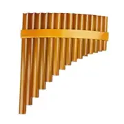 15 Pipes Brown Pan Flute G Key Chinese Traditional Musical Right-Hand