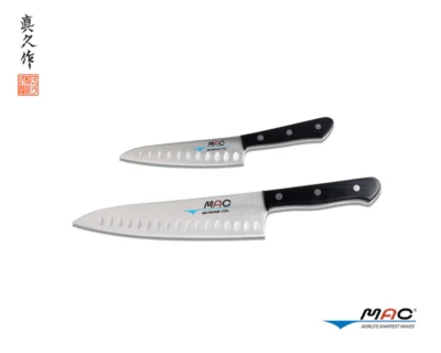 Mac Chef Series 2 Piece Knife Set 5" Paring and 8" Chefs Knives TH-201 Slicing