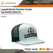 Leupold Reticle Flat Brim Classic Trucker Cap Heather Black Os Unisex #le170584