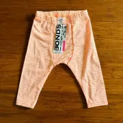 Bonds Baby Orange White Stripes Stretchies Leggings Size 00 BNWT