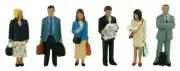 6x Station Passengers Standing OO painted figures Bachmann 36-044