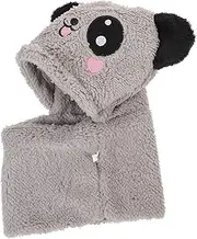 [Totority] Children Hat Scarf Warm Scarf Hood Neck Warmer Snow Hat Winter Scarf with Hood Hat Scarf for Hooded Scarf Animal Ear Hood for Hooded Hat Scarf Grey Polyester