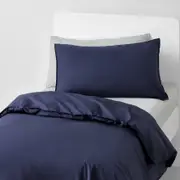 Sheridan Bayley Washed Percale Quilt Cover Set in Deep Sea/Dark Blue Material: Cotton @Sheridan Rewards