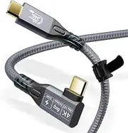CABLEDECONN USB C 3.2 Gen-2 240W Extension Curved 2M 6.6FT Cable Data Transmission 20Gbps 48V/5A Charging Cable Type-C 4K Video Output Compatible with Thunderbolt 3 USB-C Computer
