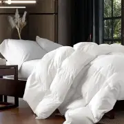 Luxurious Full Size Goose Down Fiber Waterfowl Feather Fiber Comforter Duvet,...