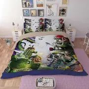 o1081 Printed -Bedding -Sets 3D Children's Cartoon Duver Set -Best -Gifts-for -Game- Funs-- with -3 Pieces 1 -Duvet -Cover 2 Pillowcases,Queen nj1081