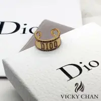 在飛比找Yahoo!奇摩拍賣優惠-現貨-DIOR/迪奧 字母復古做舊戒指女甜美淑女氣質指環時尚