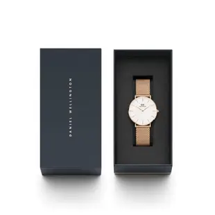 【Daniel Wellington】Classic 瑞典極簡風 DW00100305 米蘭錶帶女錶 36mm 白/玫瑰金 DW女錶
