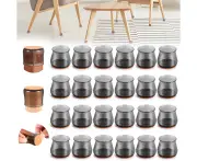 Silicone Furniture Chair Leg Floor Protectors for Hardwood Floors, Protecting Floors from Scratches and Noise (24PCS) - Clear Black