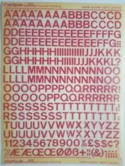 Chartpak Velvet Touch Lettering Zentak Grotesk 48pt/S2748C Red Rub On Letters