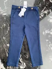 BNWT Jacadi Toddler Girls Pants Navy Jeans Size 4 Years