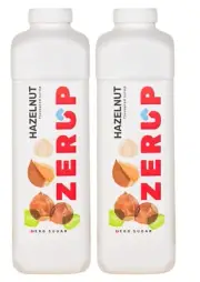 Zerup Zero Sugar / Sugar Free Hazelnut Syrup ( 1 Litre ) 2 Pack