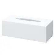 Alva Glossy White Rectangle Tissue Box Cover