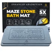 Stone Bath Mat - Instant-Drying Diatomaceous Earth Bath Mat with Maze Pattern...
