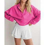 Women's Hoodie Track Top Short Long Sleeve Top Athleisure Fall Windproof Wick Moisture Tennis Golf Running Sportswear Activewear Solid Colored Apricot Black Fu