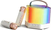 Hoement Karaoke Machine Mini with Wireless Microphone Set Portable Speaker Lights Ideal for Boys and Girls Parties Instant Singing
