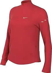 [Nike] Swift Dri-Fit UV Running Top with Half Zip for Women, Lt Crimson/Reflective Silv, HQ0499-696, L