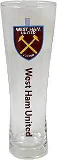 West Ham United FC Official Wordmark Crest Peroni Pint Glass (UK Size: One Size) (Clear)