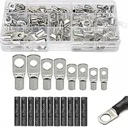 Starwood 220PCS Tinned Battery Copper Cable Lugs Crimp Terminals Kit - Wire Connector Set