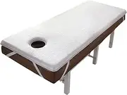 Memory Foam Massage Pad With Hole - Spa Table Pad & Face Cradle, Mattress Topper With Headrest and Elastic Bands, Thicken Non-Slip Lash Cushion (75*31.5)