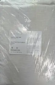 Pottery Barn Seaton Textured Cotton Light Filtering Curtain 100 x 96 White