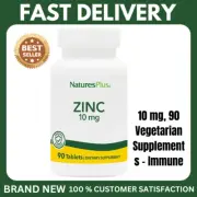 NaturesPlus Zinc 10mg – 90 Vegetarian Tablets for Immune System Support