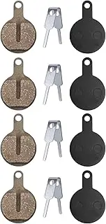 4 Pairs Bicycle Disc Brake Pads Resin Semi Metallic with Springs Securing Clips Compatible with Tektro Novela Lyra