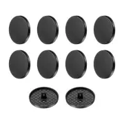 10pcs Metal Round Flat Sewing Buttons 30mm Alloy Button, Matt Black