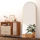 CASSILANDO Arched Full Length Mirror 162*53cm Arch Floor Mirror with Stand Large