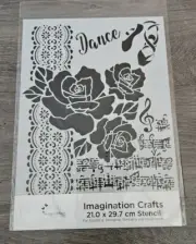 Imagination Crafts Stencil Dancer Roses Music