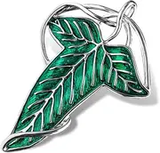 Bahamut Christmas Elegant Elven Green Tree Leaf Enamel Pins Brooch for Women Men Suit Pendant Necklace ,Cloak Clasp Brooches Cosplay Jewelry