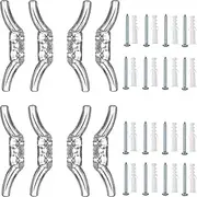 8pcs Clear Cord Cleat for Child Safety and 16pcs Screws for Drapery/Blinds Plastic Safety Rope Cleats Transparent Pull Cord Winders