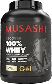 Musashi 100% Whey Protein Powder Vanilla Flavour - 2kg