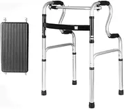 Walker,Lightweight Folding Walking Frame with Wheels and Seat, Walker Adjustable Height Walking Frame Aid for Elderly Little Surprise