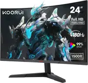 24 Inch Curved Gaming Monitor,Fhd 1080P,1500R,180Hz,1Ms VA Computer Monitors,Eye