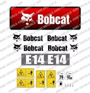 BOBCAT E14 2014 MINI DIGGER EXCAVATOR DECAL STICKER SET